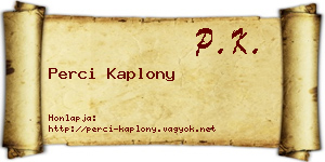 Perci Kaplony névjegykártya